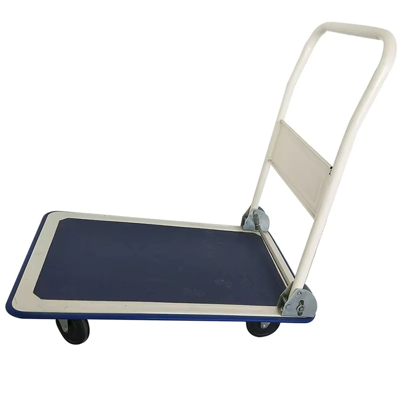 Factory Heavy Duty 4 Wheel Stainless Steel Foldable Shopping Trolley Cart Portable Flatbed Cart