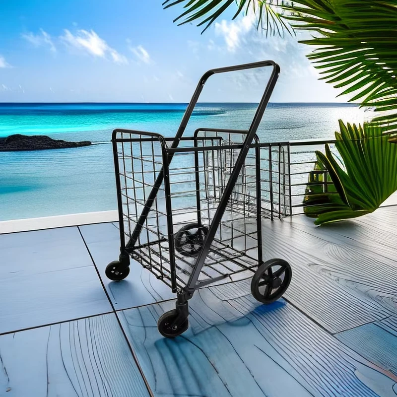 Factory Heavy Duty Metal Shopping Trolley Cart Use at Home Foldable Shopping Cart Bollerwagen