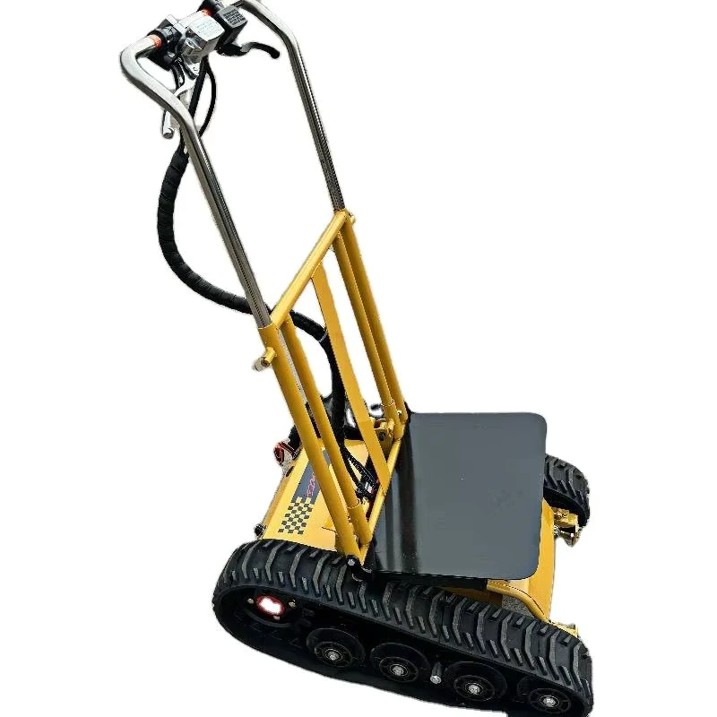 Factory Loading 300kg Motorised Hand Truck Carts Full Track Climber Battery Automatic Climbing Trolley Construction Site Use