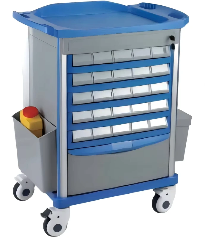 Factory Medical Cart Movable Hospital Medicine Trolley Drawer ABS