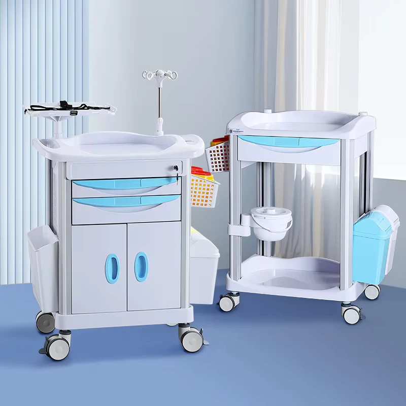 Factory Most Popular High Quality Abs Mobile Hospital Furniture Medical Treatment Crash Hospital Trolley