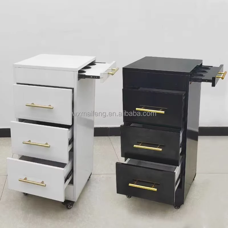 Factory New Design Supply Simple Trolley Beauty Salon Dedicated Three-layer Light Luxury Manicure Storage Mobile Tool Cart Rack