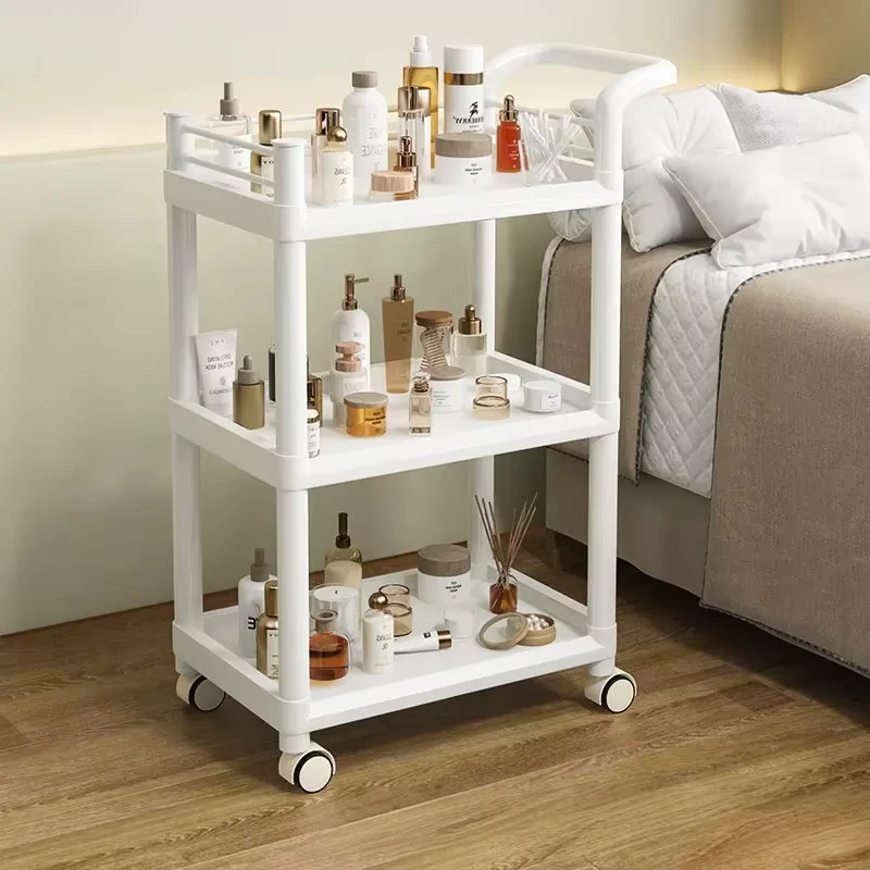 Factory Plastic Modern Hair Salon Beauty Studio Multi Layer Mobile Trolley 4 Wheel Strong Load Bearing Capacity