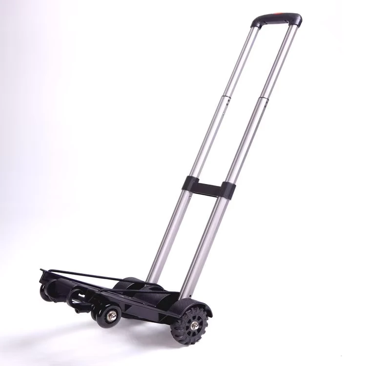 Factory Price 50kg 110LB Bearing Utility Aluminum Folding Shopping Trolley Pull Cart With PU Rubber Wheel