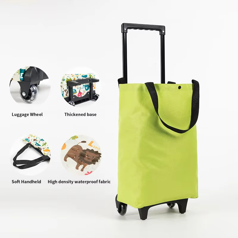 Factory Price Collapsable Foldable Shopping Grocery Foldable Cart Trolley Bag Folding Shopping Cart Trolley With Wheel