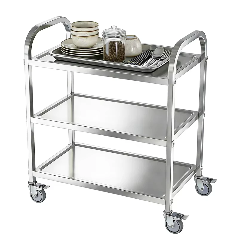 Factory Price Commercial Durable 304 201 Food Stainless Steel Trolley Cart for Hotels Restaurants