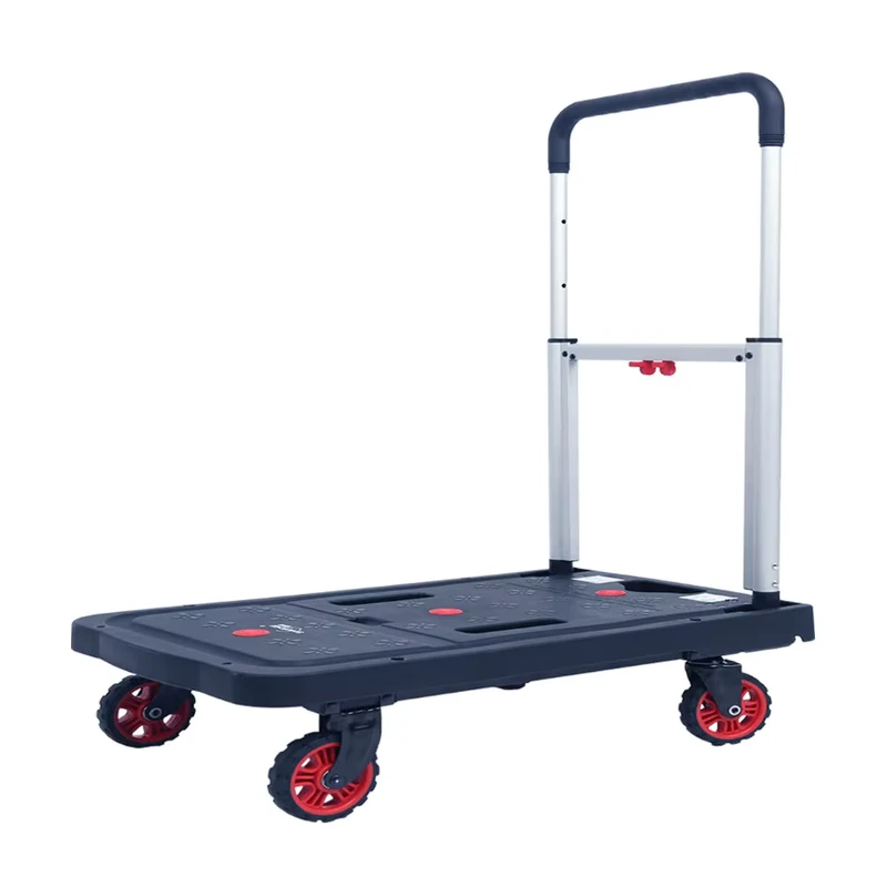 Factory Price Custom 150kg Heavy Duty Platform Fold Hand Trolley Cart Hand Truck Industrial Platform Trolley with 4 Wheel