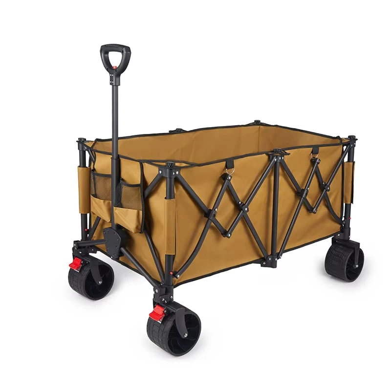 Factory Price Easy to Carry Foldable Push Pull Wagon Shopping Camping Trolley Wagon
