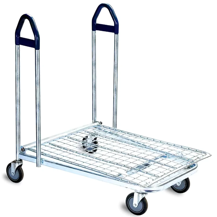 Factory Price Heavy Duty Warehouse Hand Truck Cargo Carts Platform Trolleys