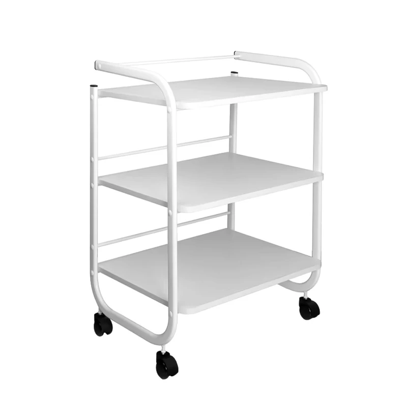 Factory Price Oem Odm Furniture White Stainless Steel 3 Tier Utility Rolling Spa Trolley Cart Salon Trolley