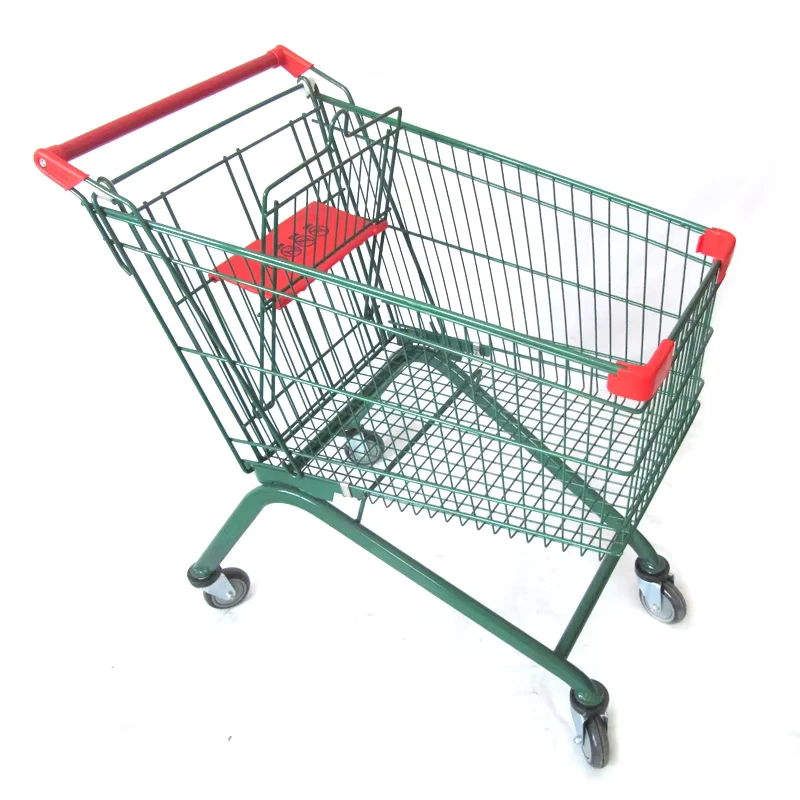 Factory Price Supermarket Hypermarket Functional Unfolding Steel Mesh Platform Zinc Plated Customizable Shopping Trolley