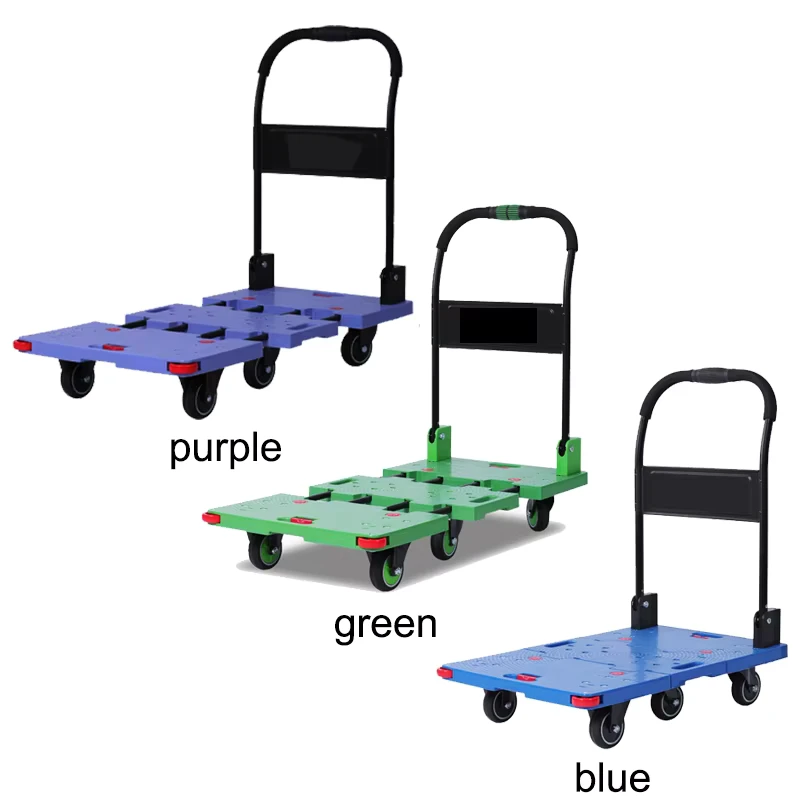 Factory Retractable Handcart Folding Luxury Blue Heavy Load Industrial Stainless Steel Hand Truck Cart