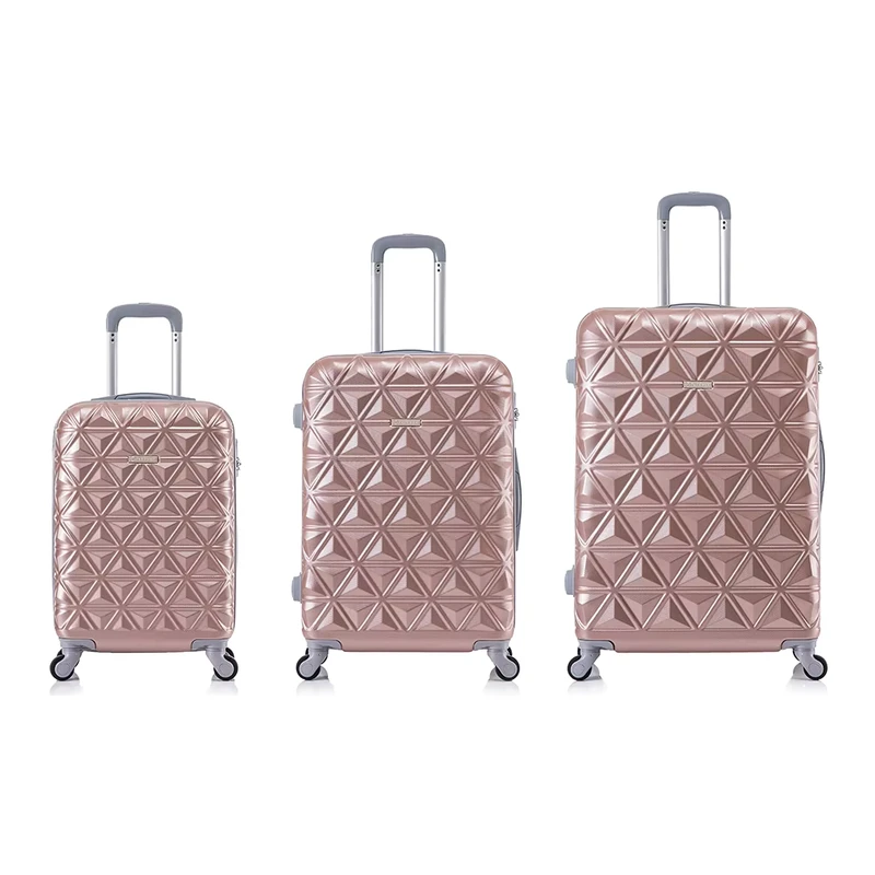Factory Rose Glod Travelling Bags Trolley Luggage Set for Men and Women With Lock and Drawbars