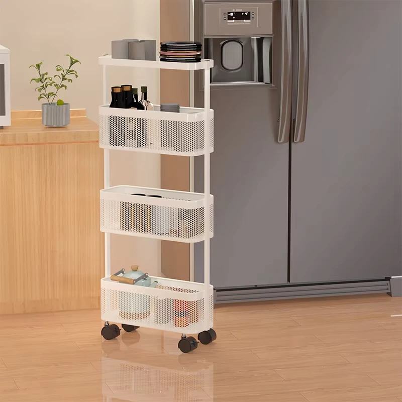 Factory Supply 4 Tier Utility Cart Kitchen Trolley Rolling Storage Rack Holders Shelves Four wheel Tools Bathroom Garage