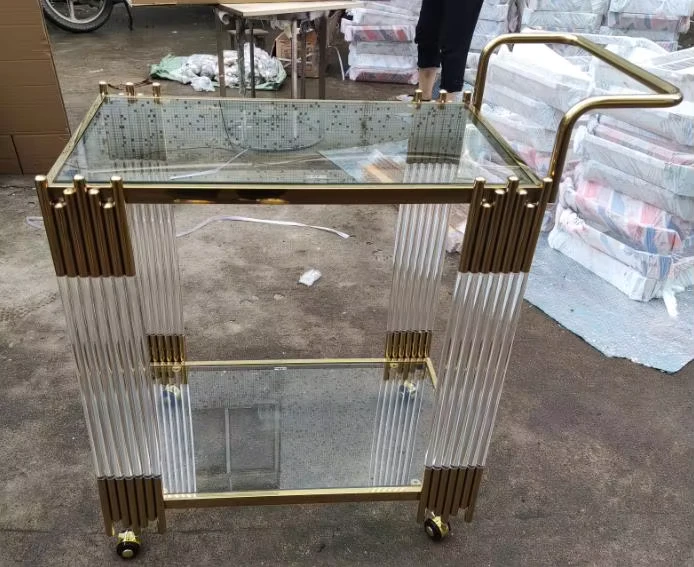 Factory Supply Hotel Wine Trolley Room Service Cart Mobile Serving Bar Cart Trolley