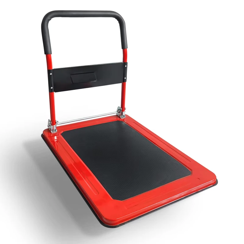 Factory Supply Industrial Hand Cart Platform Trolley Four Wheel Mesh Folding Steel 500kg Capacity Shopping OEM Supported