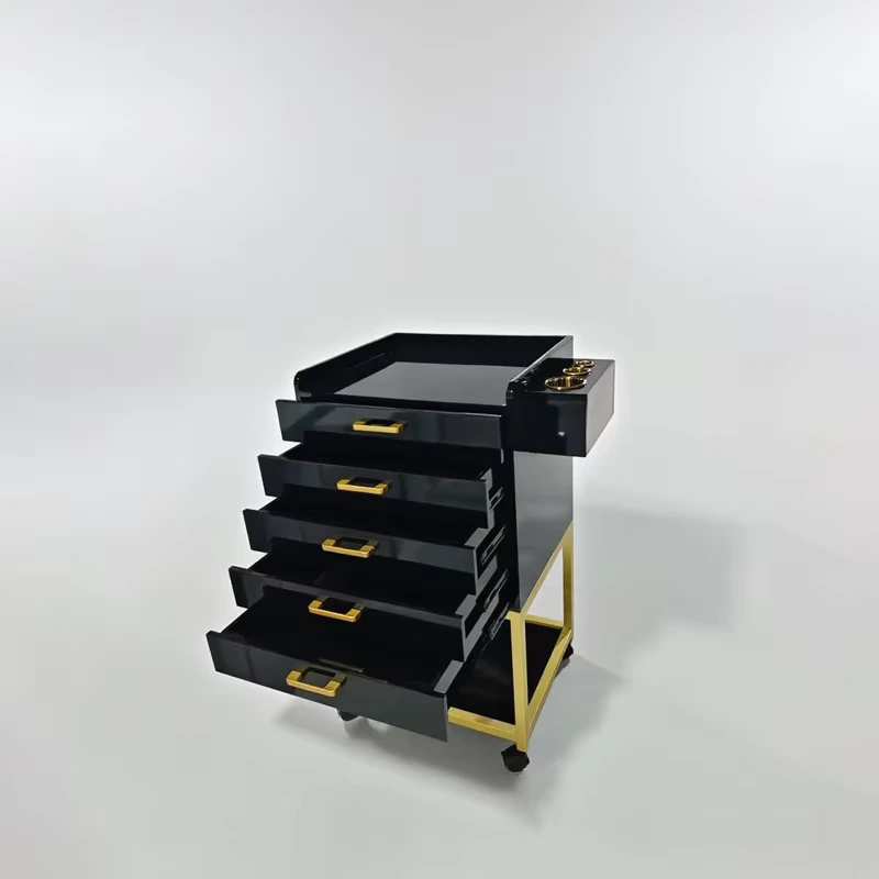 Factory Supply Simple Trolley Beauty Salon Dedicated Three layer Light Luxury Manicure Storage Mobile Tool Cart Rack