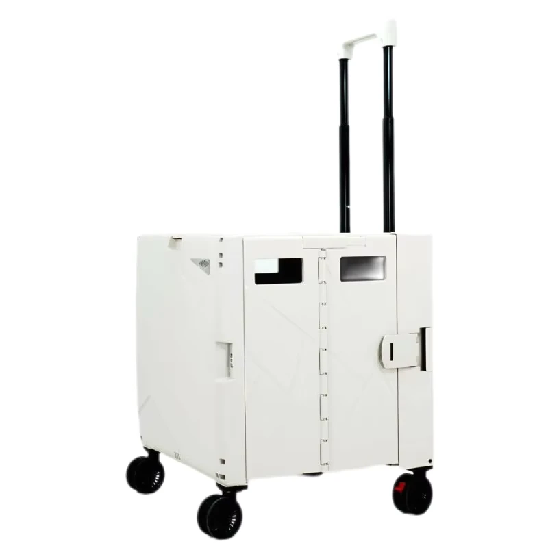 Family Used Household Folding Portable Supermarket Shopping Basket Trolley with 4 Wheels