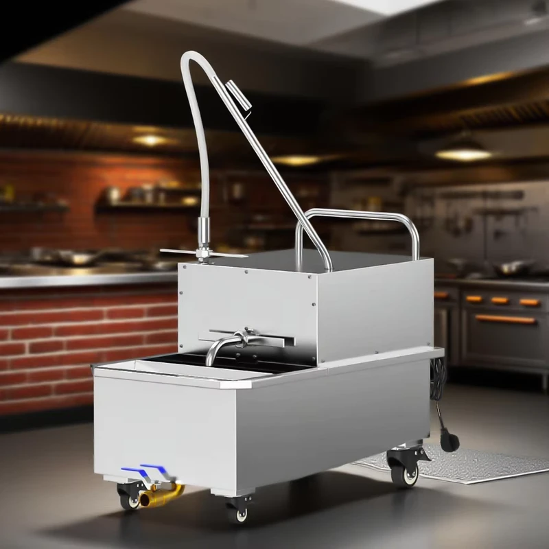 Fast Food Oil Filter Cart Machine Electric Powered Oil Filter Truck Kitchen Restaurant Used Easy Operating Oil Filter