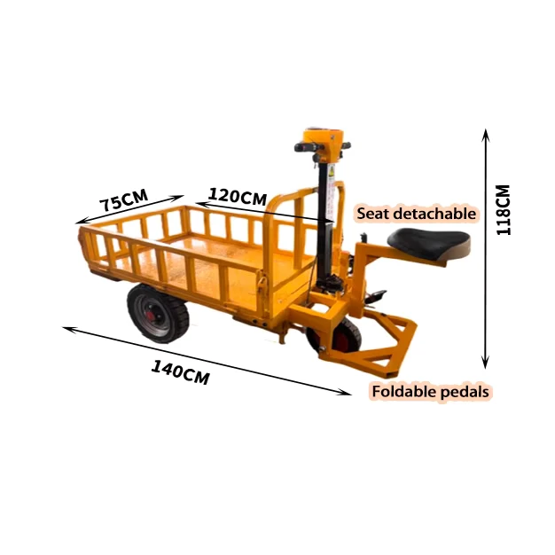 Flatbed Cargo Heavy Duty Electric Platform Hand Trolley Ride On Electric Trolley Carts Platform Carts