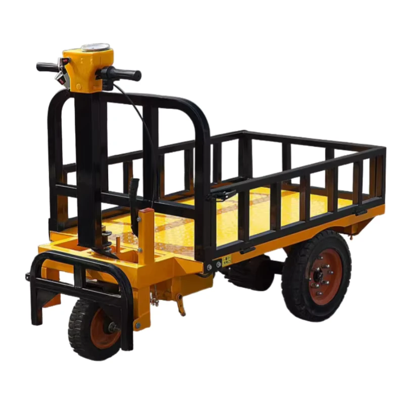 Flatbed Cargo Heavy Duty Electric Platform Hand Trolley ride on Electric Trolley Carts Construction Machinery