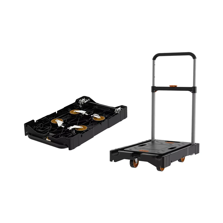 Foldable 136kg Plastic Hand Truck with Soft Handle Trolley Cart PP Material for Tool Usage