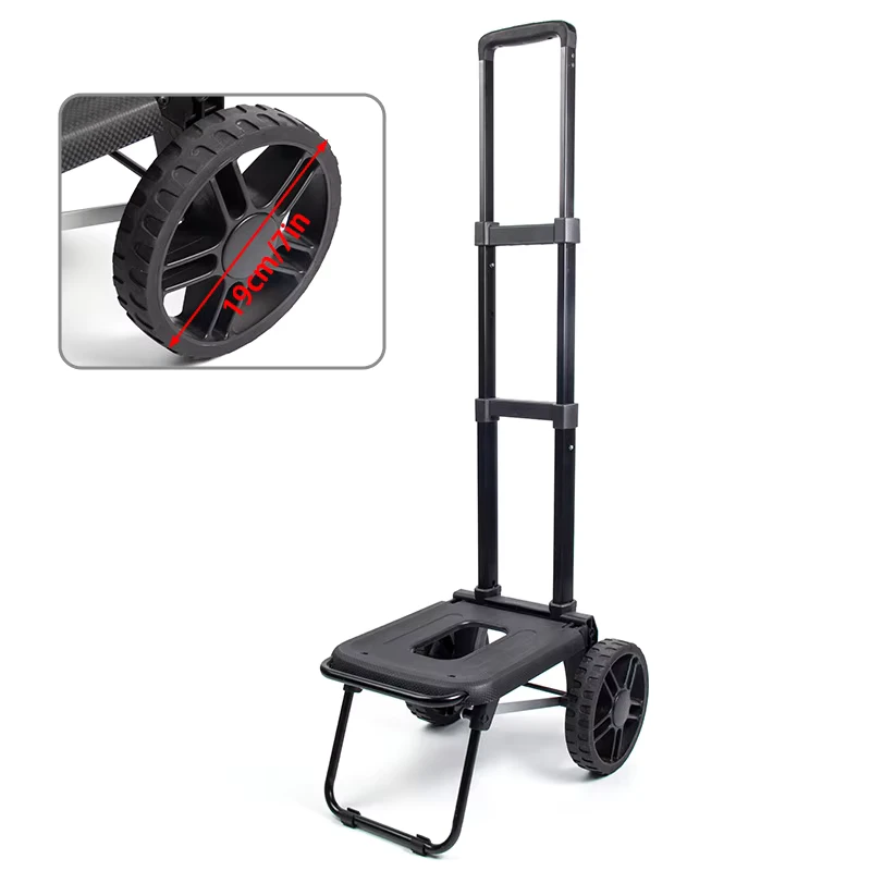 Foldable 2 Wheel Cart Tool Transport Equipment Hand Truck Small TPE Large Wheel 190mm 7in Camping Outdoor
