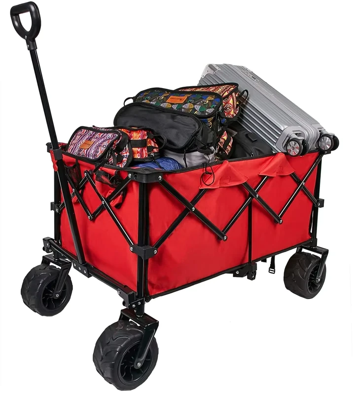 Foldable 4 Wheel Mesh Trolley Cart with Large Capacity Collapsible & Portable for Garden Camping & Shopping OEM Customizable