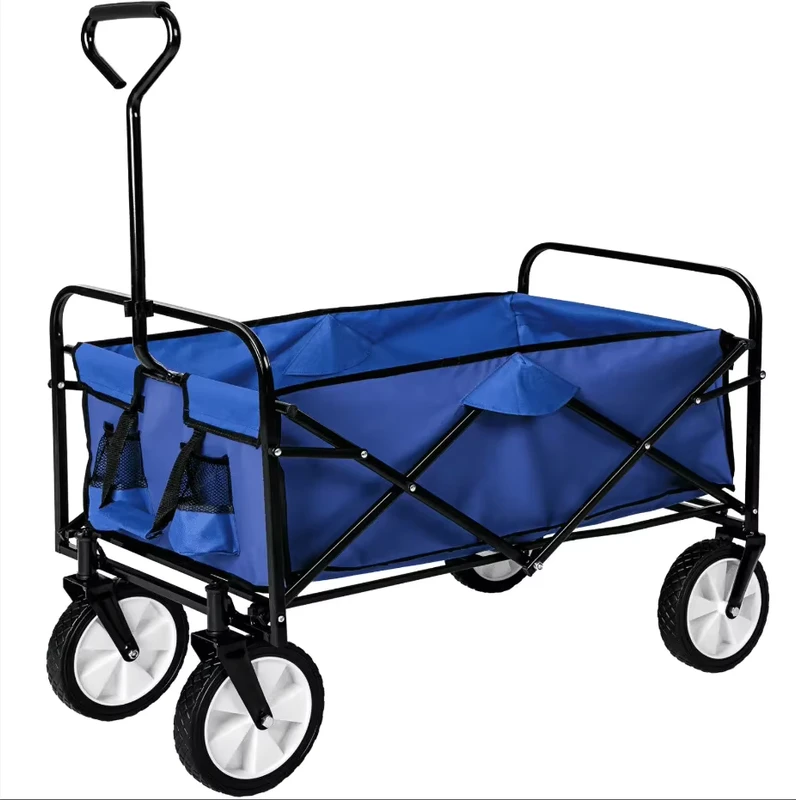 Foldable Beach Trolley Utility Camping Metal Garden Stroller Hand Cart Portable Folding Outdoor Wagon Trolley