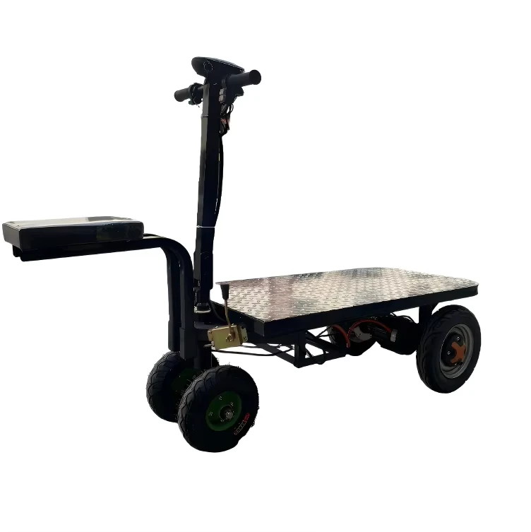 Foldable Electric Platform Trolley Cart 1000W Compact 4 Wheel Hand Truck for Easy Storage and Moving