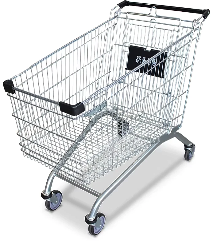 Foldable European Style Plastic and Steel Shopping Carts