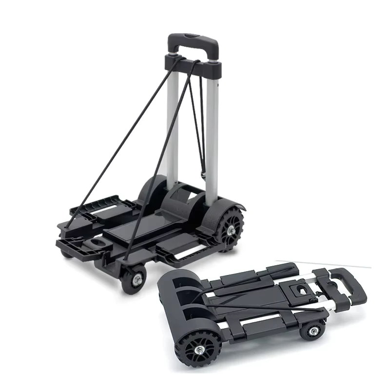Foldable Hand Truck Quick Deployment Airport Carry Moving Luggage Suitcases Portable Grocery Cart Multi Use Utility Cart L006