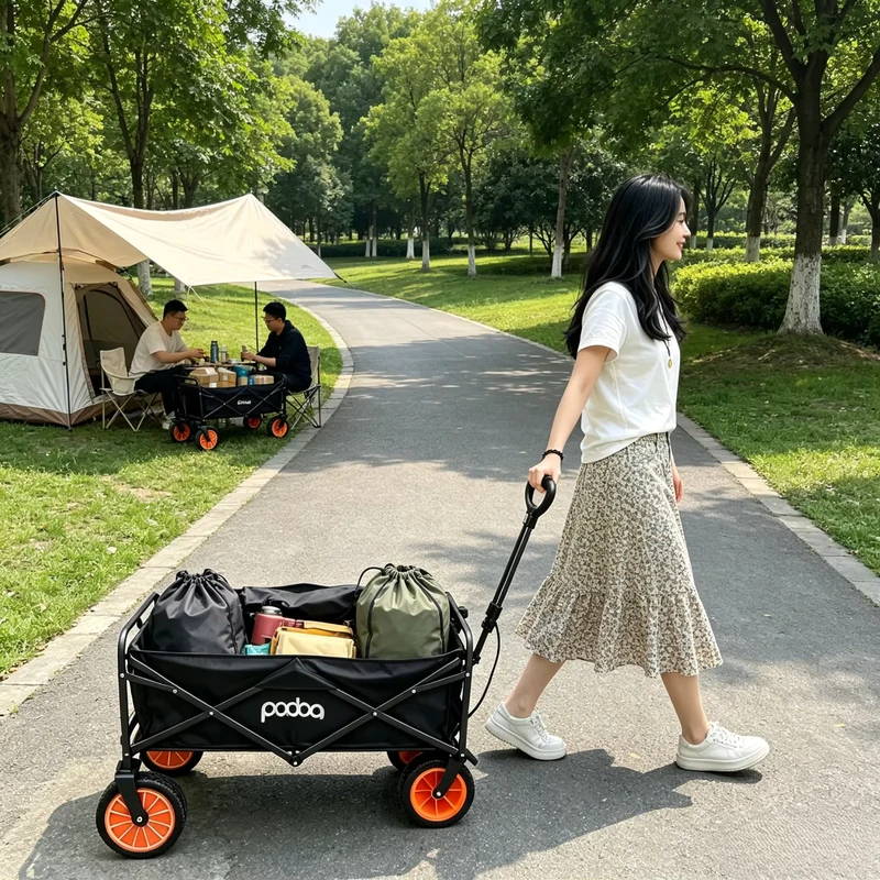 Foldable Heavy Load Electric Camping Trolley Power Assist for Mountain Camping Trolley