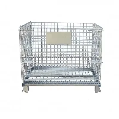 Foldable Industrial Wire Mesh Storage Cage Easy Installation Space Saving Warehouse Storage Container