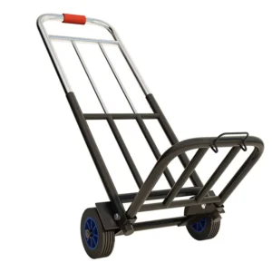 Foldable Iron Handcart Transport Trolley with Two Wheels Portable OEM Household Hotel Shopping Cart for Grocery Delivery Luggage