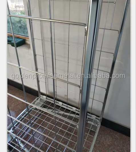 Foldable Medium Duty Mild Steel Storage Wire Containers Platform Container Roll Cage 600kg Capacity