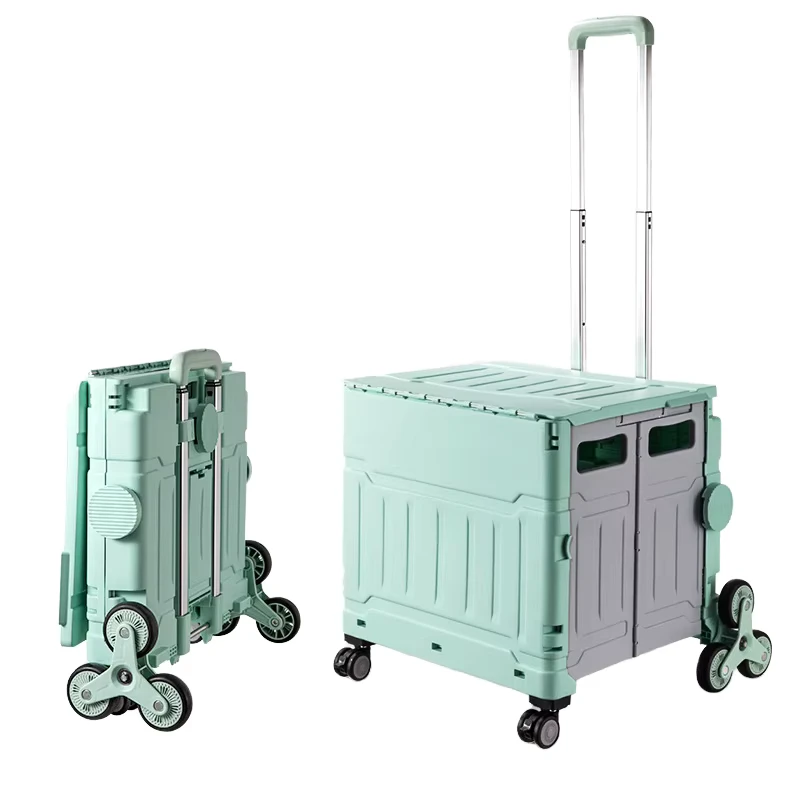 Foldable Movable Shopping Cart Supermarket Household Stair Climbing Outdoor Camping Picnic Trolley