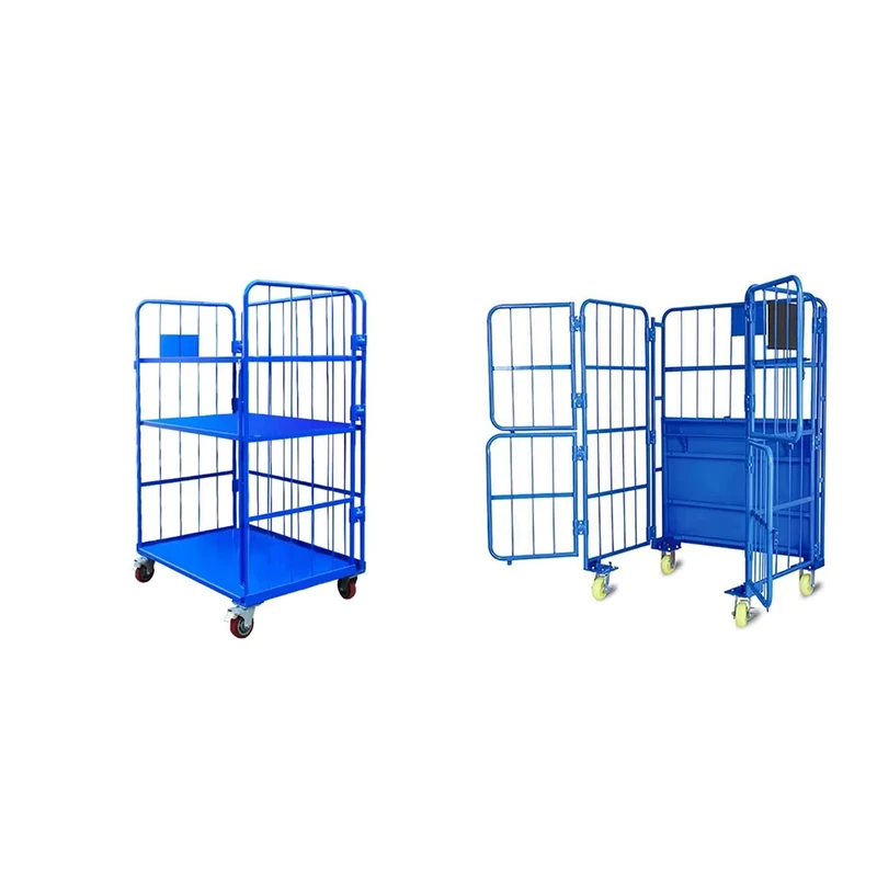 Foldable Nested Warehouse Logistics Cargo Storage Roll Cage Cart Trolley for Sale