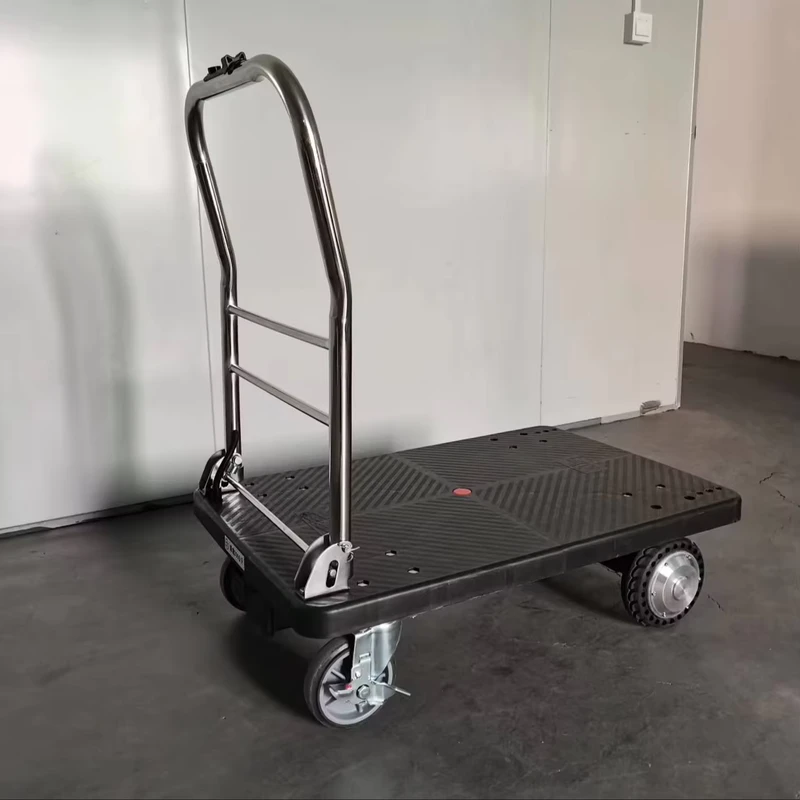 Foldable Plastic Electric Trolleys with 200kg Capacity Electric Hand Truck for Home Delivery