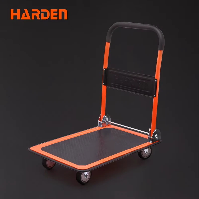 Foldable Plastic Single Tier Standing Type Platform Hand Truck with 150kg Capacity