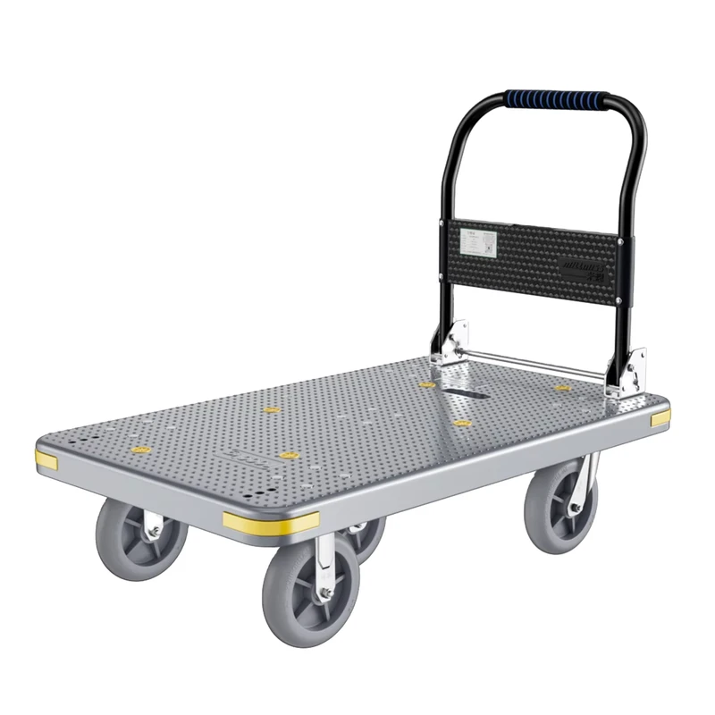 Foldable Platform Hand Trolley Nylon 5 Wheel Movable Cart with 1 Year Warranty for Tools Transport