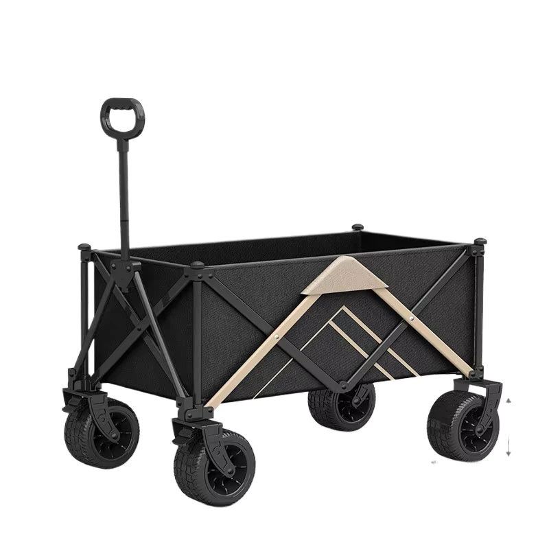 Foldable Retractable Utility Wagon Gather Design Outdoor Hand Trolley for Camping Street Stall Use