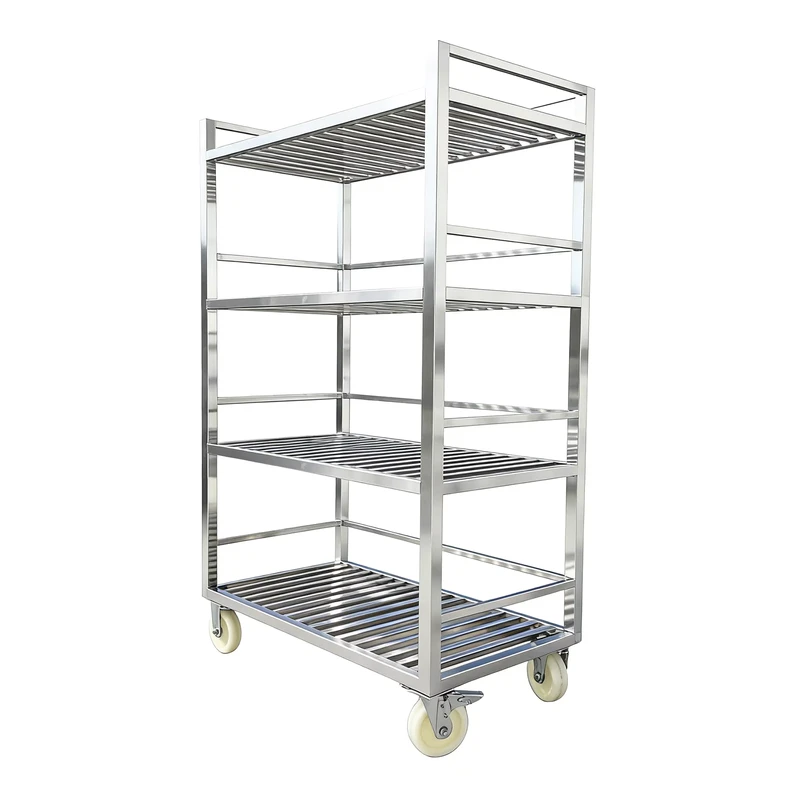 Foldable Rolling Storage Cart CE Approved Collapsible Material Handling Cart with Wheels
