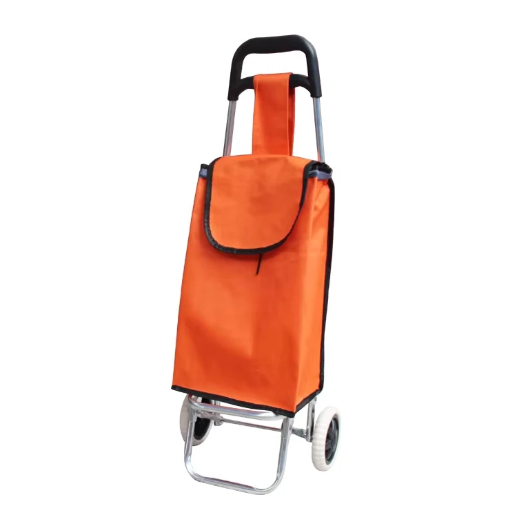 Foldable Shopping Mall Trolley Bag Waterproof Oxford Shopping Trolley Wheeled Luggage Bag Cart