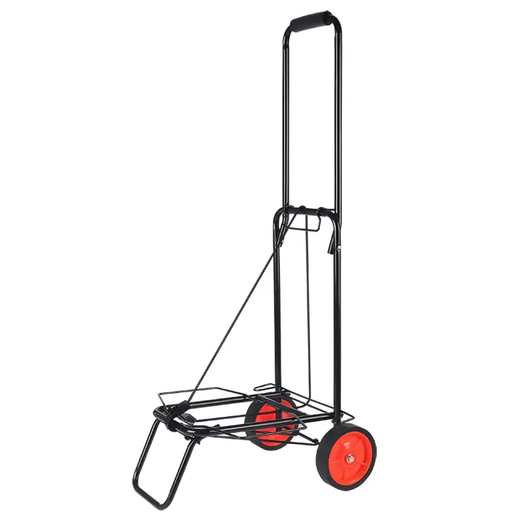 Foldable Shopping Utility Cart with 2 Wheels Lightweight Grocery Luggage Handling Cart