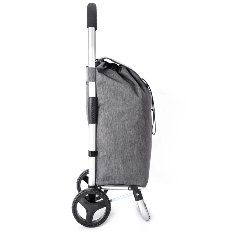 Foldable Supermarket Shopping Cart Grocery Shopping Cart Trolley with Two Wheels