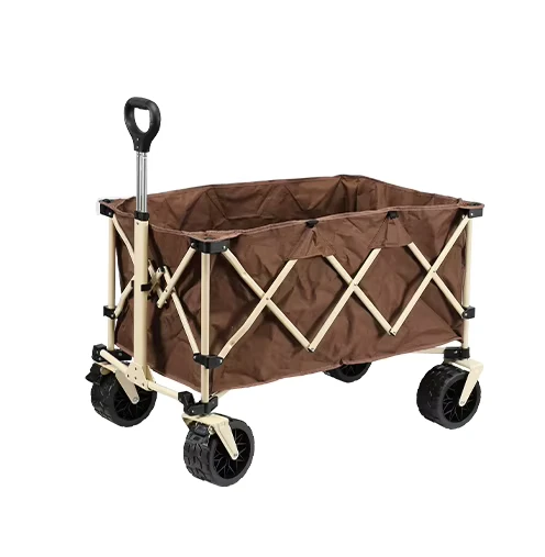 Foldable Trolley Beach 7inch Tanker Wheel Folding Camping Cart With Aluminum Alloy Rod