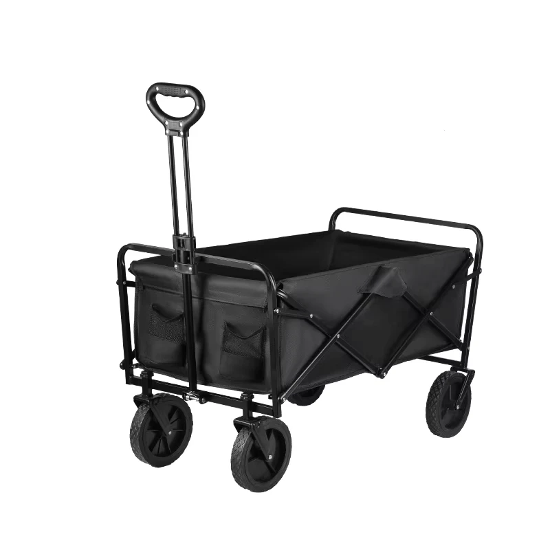 Foldable Trolley Cart Utility Wagon with Storage Platform 100L Capacity 80kg Load Bearing for Outdoor Garden