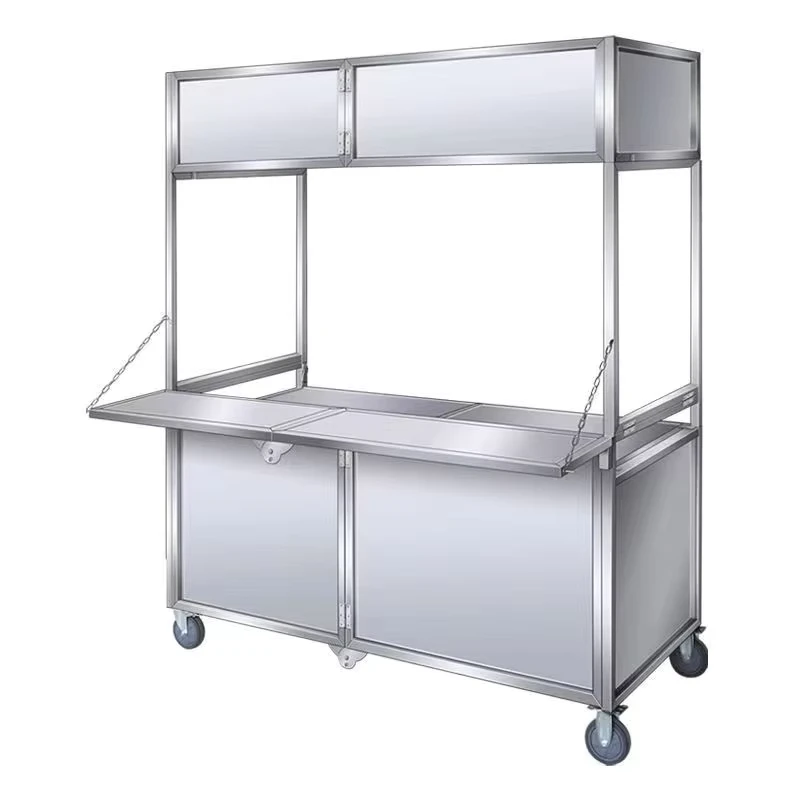 Foldable Trolley Galvanized Food Trolley Stainless Steel Food Trolley