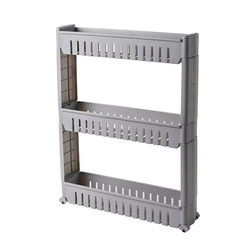 Foldable Trolley Utility Wagon Beige Portable Trolley Cart Hand Trucks Kitchen Supplies Household Movable Clip Racks Bathroom